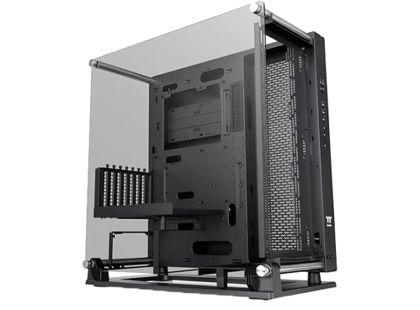 Thermaltake torre media vidrio templado, Caja de computadora Thermaltake torre media, Torre media con vidrio templado para gaming, Caja de PC gaming con flujo abierto, Thermaltake torre media gaming, Caja de computadora con vidrio templado para juegos, Torre media para computadoras de juego con flujo de aire abierto